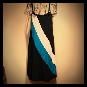 Neesha spaghetti strap dress turquoise/bulk/wht